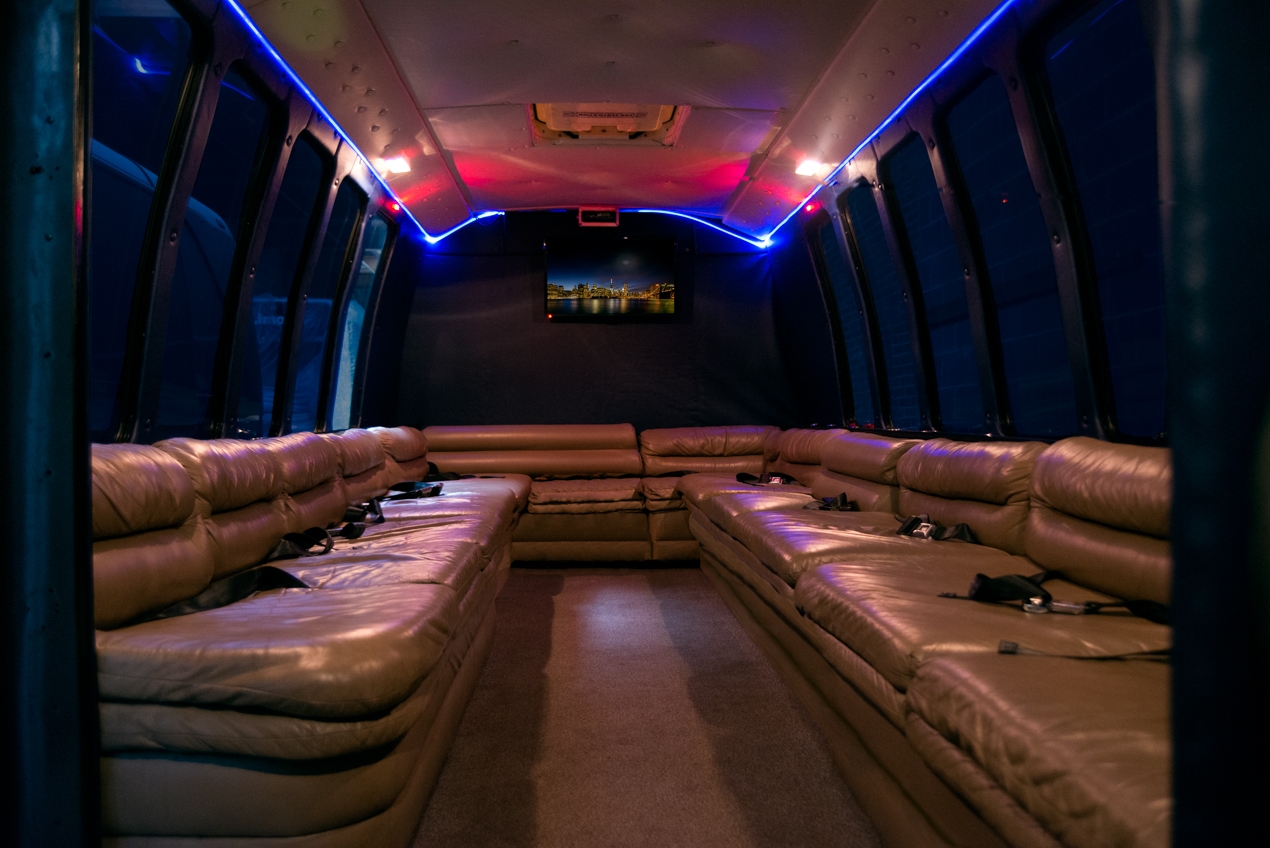 inside 18 passenger party bus